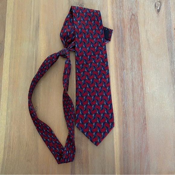 Men's Red and Blue J.Z. Richards Nordstrom Silk Patterned Tie - Picture 4 of 6